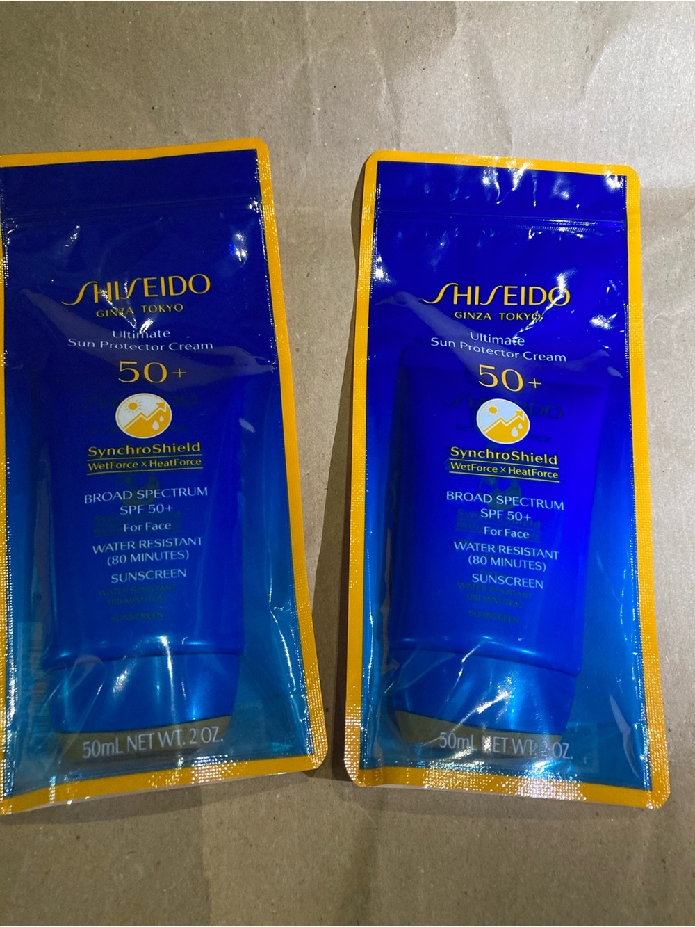 2 x shiseido ultimate sun protector cream
SPF 50+